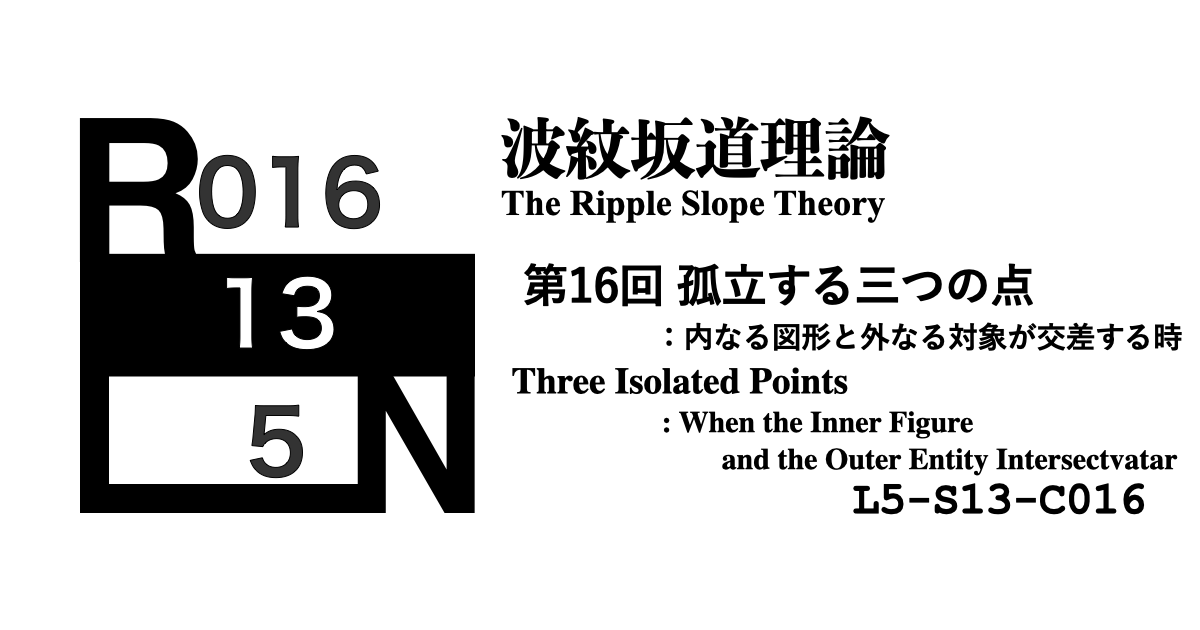 波紋坂道理論 第16回 孤立する三つの点：内なる図形と外なる対象が交差する時 [L5-S13-C016]