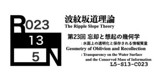 波紋坂道理論 第23回 忘却と想起の幾何学：水面上の透明化と保存される情報質量 [L5-S13-C023]